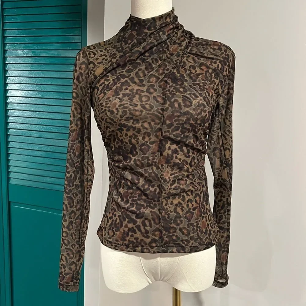 NWT All Saints Tia Halftone long sleeve Sz 2 - Picture 3 of 11